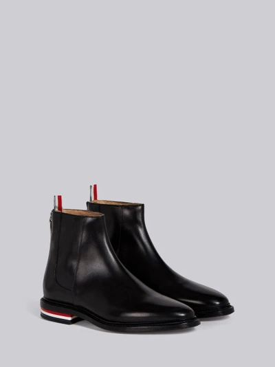 Shop Thom Browne Fitted Zip-up Chelsea Boot In Black