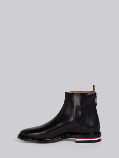 Shop Thom Browne Fitted Zip-up Chelsea Boot In Black