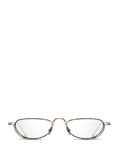 Shop Thom Browne Eyewear White Gold & Tortoise Glasses