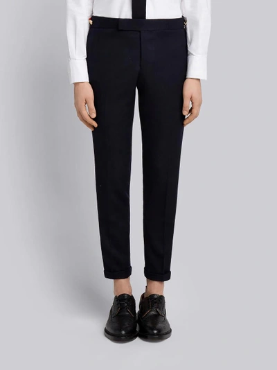 Shop Thom Browne Seamed Elastic Stripe Skinny Wool Trouser In Blue