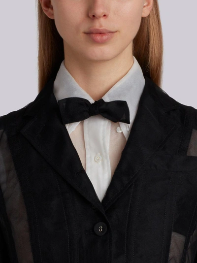 Shop Thom Browne Lace-up Back Single Breasted Sport Coat In Soft Tulle In Black