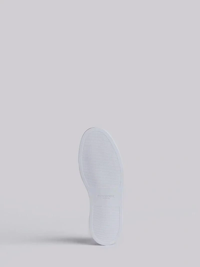 Shop Thom Browne Tennis Collection Straight Toe Cap Trainer In White