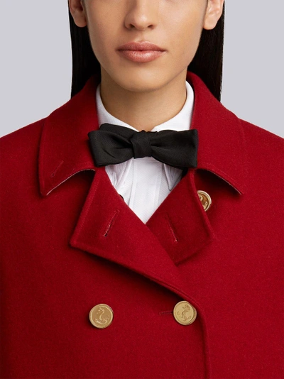 Shop Thom Browne High-button Pintuck Double-breasted Cape In Pilot Cloth Melton In Red