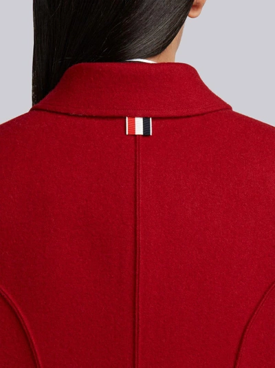 Shop Thom Browne High-button Pintuck Double-breasted Cape In Pilot Cloth Melton In Red