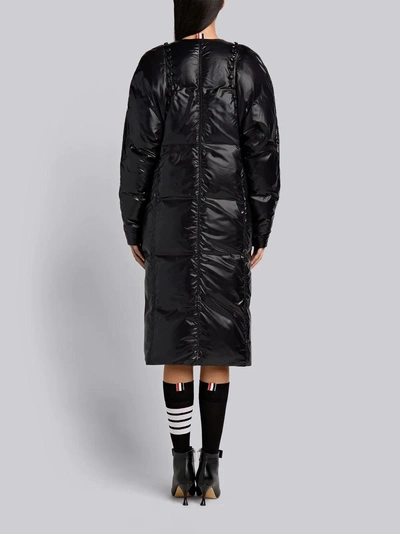 Shop Thom Browne Bridal Button Satin Tech Overcoat In Black