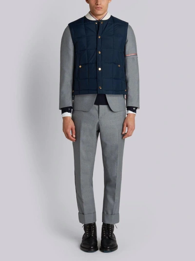 Shop Thom Browne Quilted Down Nylon Tech Vest In Blue
