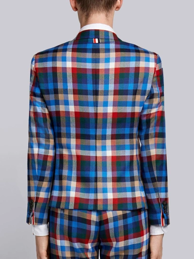 Shop Thom Browne Gingham Tartan Check Sport Coat In Multicolour