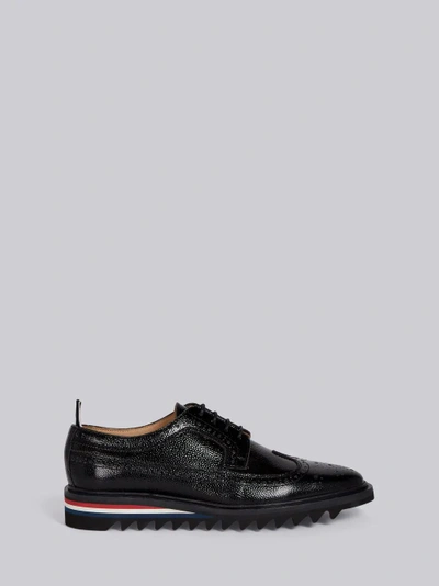 Shop Thom Browne Threaded Sole Longwing Brogue In Black