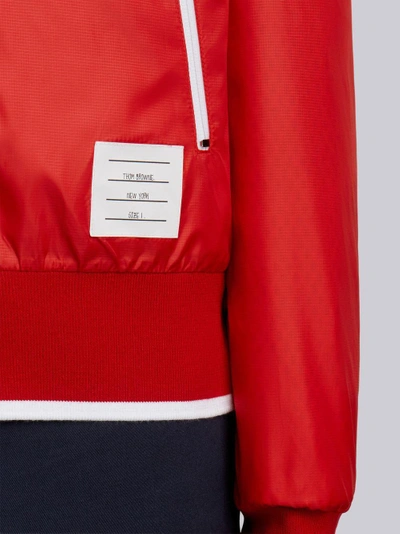 Shop Thom Browne Tipping Stripe Bicolor Ripstop Bomber In Blue