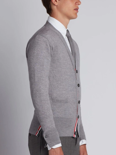 Shop Thom Browne 4-bar Merino Cardigan In Grey