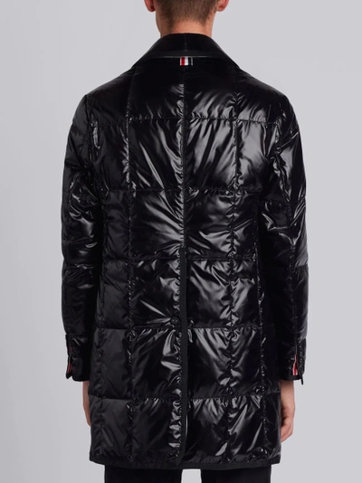 Shop Thom Browne Quilted Down Satin Tech Overcoat In Black