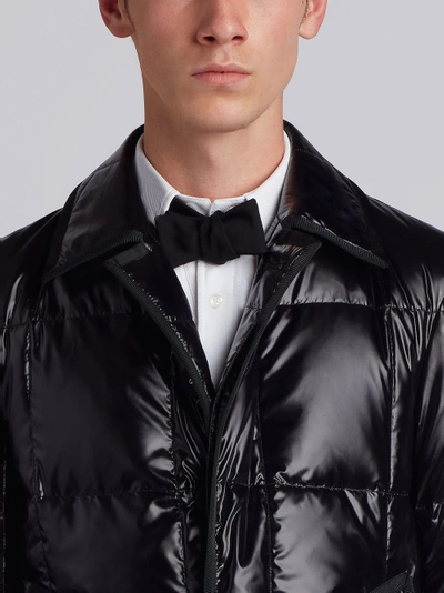 Shop Thom Browne Quilted Down Satin Tech Overcoat In Black