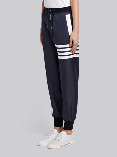 Shop Thom Browne Lightweight Ripstop Sweatpants In Blue
