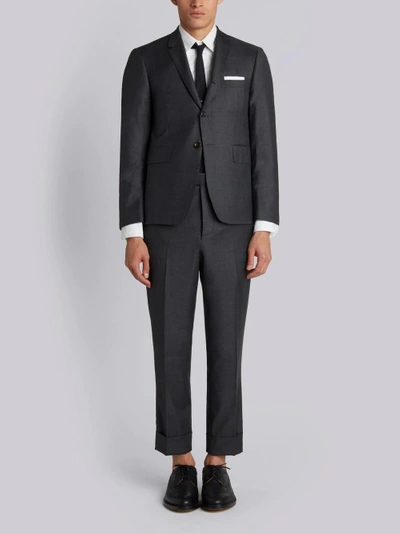 Shop Thom Browne Dark Grey Stock Twill Wool Suit