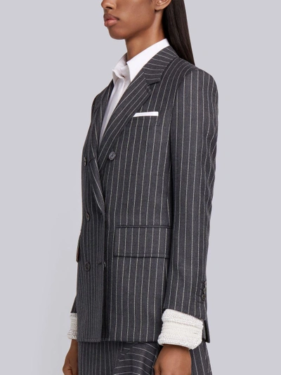 Shop Thom Browne Chalk Stripe Sport Coat In Grey