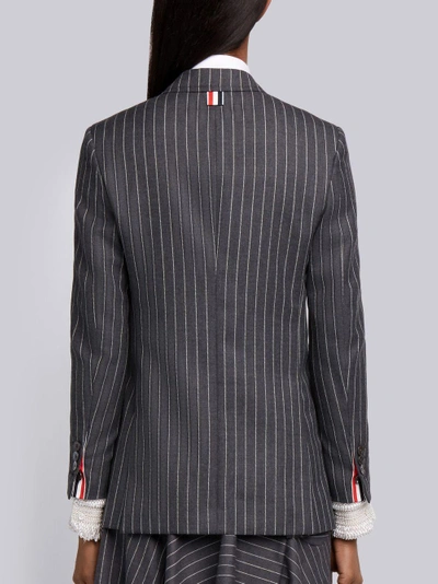 Shop Thom Browne Chalk Stripe Sport Coat In Grey