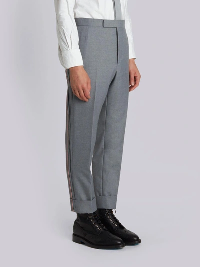 Shop Thom Browne Medium Grey School Uniform Twill Vertical Selvedge Stripe Classic Trouser