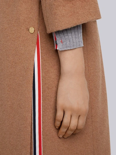 Shop Thom Browne Camel Hair Double-breasted Trench Coat In Neutrals