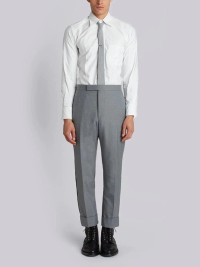 Shop Thom Browne Medium Grey School Uniform Twill Vertical Selvedge Stripe Classic Trouser