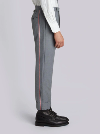 Shop Thom Browne Medium Grey School Uniform Twill Vertical Selvedge Stripe Classic Trouser
