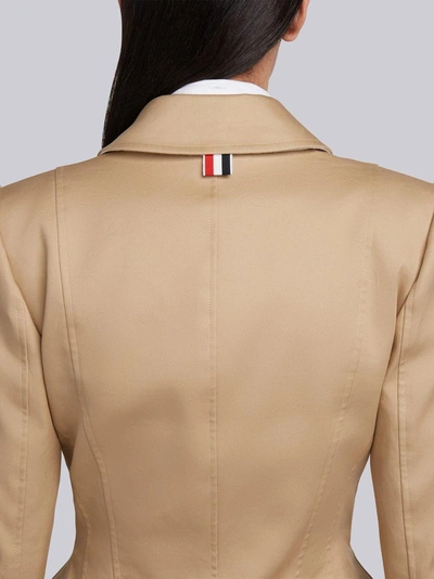 Shop Thom Browne Mackintosh Bal Collar Tuck Hip Coat In Neutrals