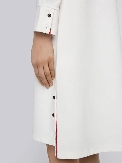 Shop Thom Browne Contrast Stitch Milano Tech Shirtdress In White