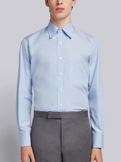 Shop Thom Browne Solid Poplin Dress Shirt In Blue