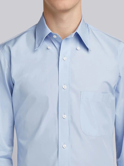 Shop Thom Browne Solid Poplin Dress Shirt In Blue