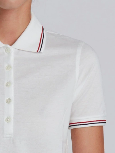 Shop Thom Browne Mercerized Pique Polo Shirt In White