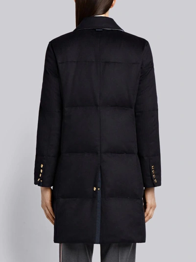 Shop Thom Browne Down-filled Jacket-weight Cashmere Overcoat In Blue