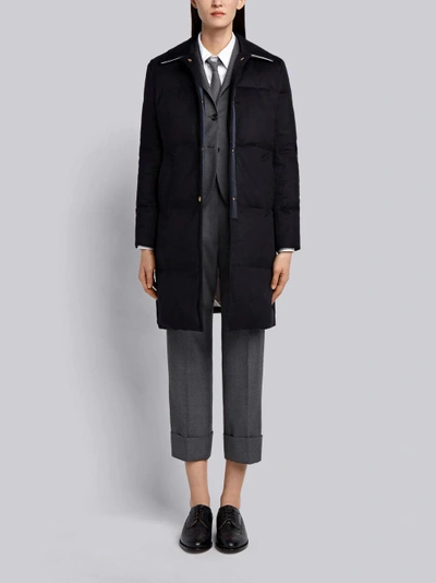 Shop Thom Browne Down-filled Jacket-weight Cashmere Overcoat In Blue