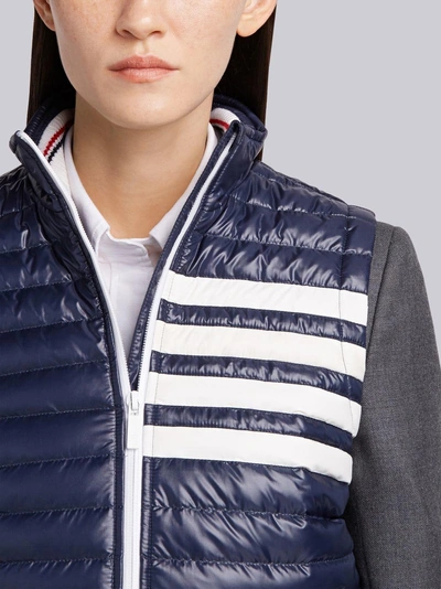 Shop Thom Browne Satin-finished Quilted Down Fill Vest In Nylon Tech In Blue