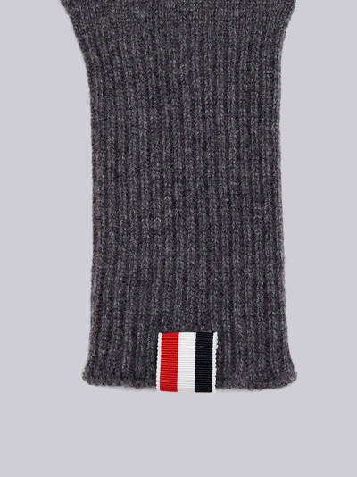 Shop Thom Browne Fingerless Cashmere Gloves In Grey