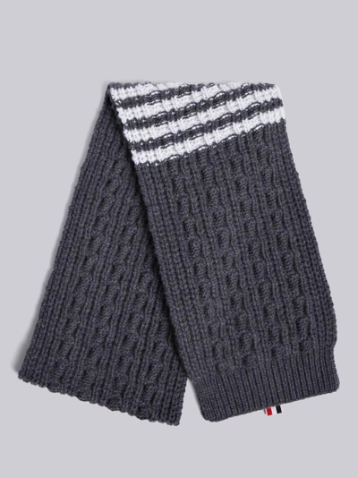 Shop Thom Browne Chunky Cable Cashmere Scarf In Grey