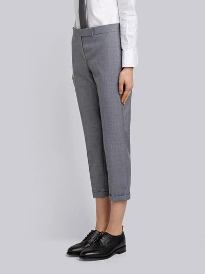 Shop Thom Browne Lowrise Skinny Trouser In School Uniform Plain Weave In Grey