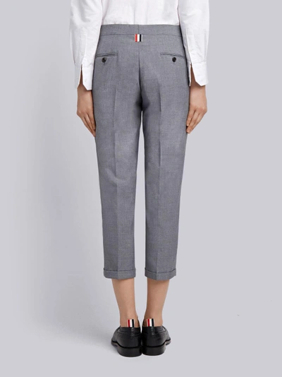 Shop Thom Browne Lowrise Skinny Trouser In School Uniform Plain Weave In Grey