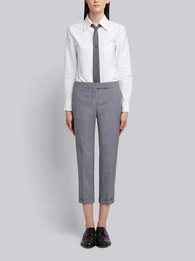 Shop Thom Browne Lowrise Skinny Trouser In School Uniform Plain Weave In Grey