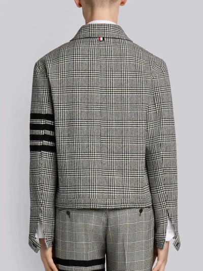 Shop Thom Browne Prince Of Wales Check Woven Golf Jacket In Black