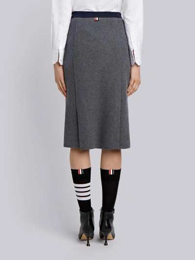 Shop Thom Browne Vertical Stripe Wool Pencil Skirt In Grey