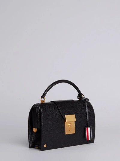 Shop Thom Browne Black Pebbled Mrs. Thom Pocketbook Bag