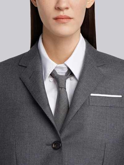 Shop Thom Browne Center-back Stripe Sport Coat In Solid Wool Twill In Grey
