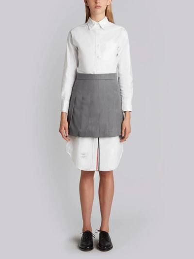 Shop Thom Browne Pleated Mini Skirt In Grey