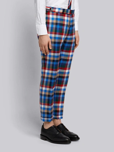 Shop Thom Browne Gingham Tartan Twill Skinny Trousers In Multicolour