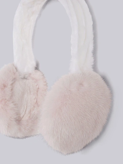 Shop Thom Browne Mink Fur Earmuffs In White