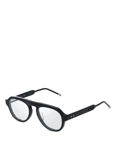 Shop Thom Browne Eyewear Black Glasses