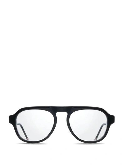 Shop Thom Browne Eyewear Black Glasses