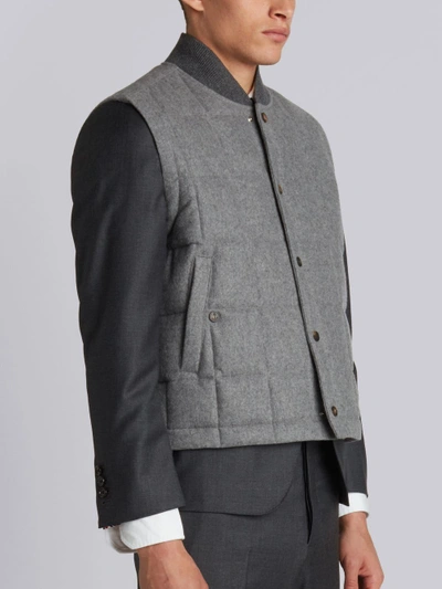 Shop Thom Browne Quilted Down Cashmere Vest In Grey