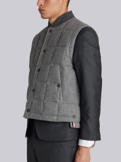 Shop Thom Browne Quilted Down Cashmere Vest In Grey