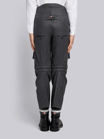 Shop Thom Browne Articulated Solid Wool Flannel Trouser In Grey