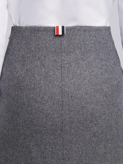 Shop Thom Browne Flannel Pencil Skirt In Grey